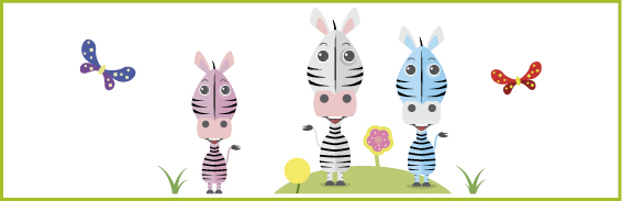 autorská samolepka ZEBRA