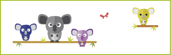 autorská samolepka KOALA