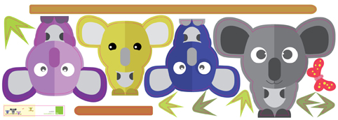 autorská samolepka KOALA